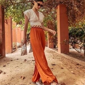 NWT Zara Palazzo Wide Leg Flowy Pants